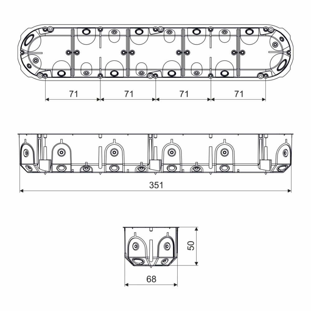 Ģipškartona montāžas kārba 5-vietīga - Image 2