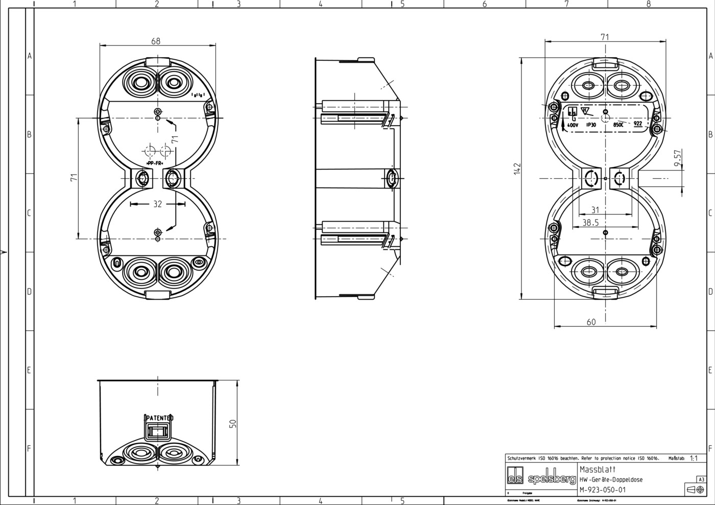 Ģipškartona montāžas kārba 2-vietīga HW 050/2 - Image 5
