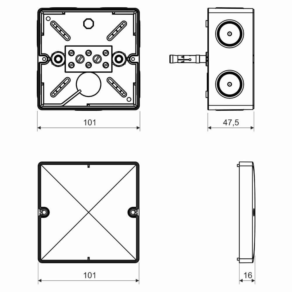Junction boxes with maintained functionality in FIRE KSK 100 101x101x62мм E90 IP66 with terminal 3х1,5-10мм² - Image 2