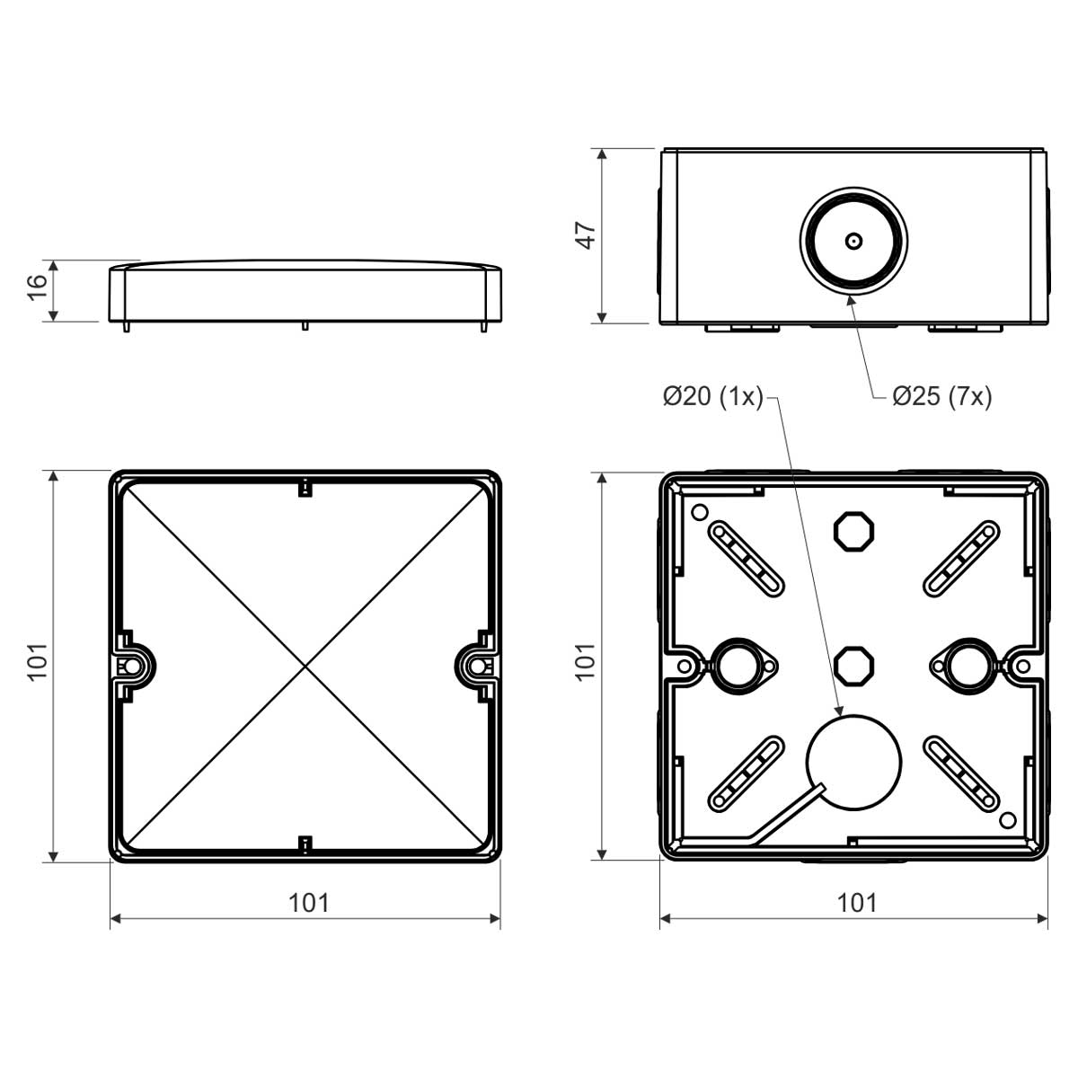 Junction box with IP66 protection 100*100*61mm - Image 2