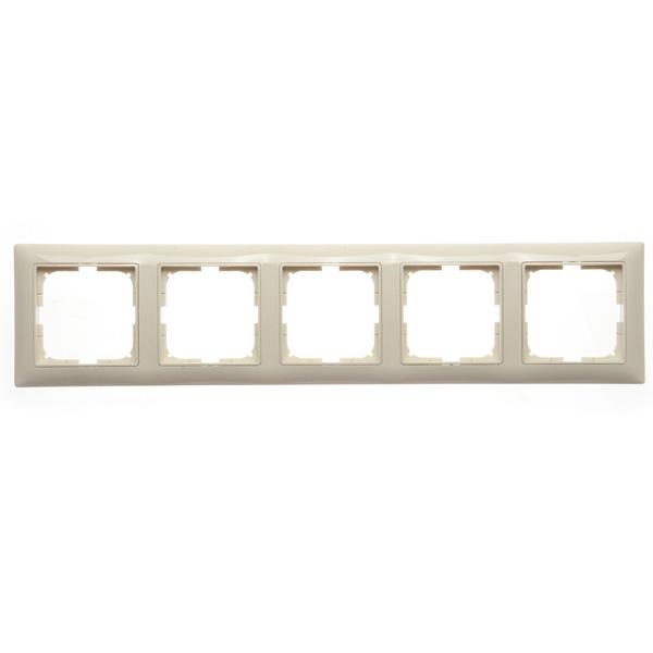 Frame 5-gang, ivory white, Basic55