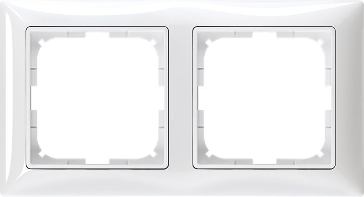 Frame 2-gang, white, Basic55