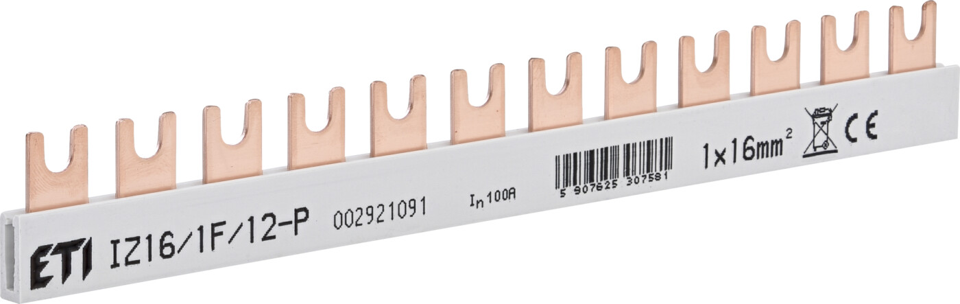 Insulated busbar 1P/12mod/16mm2 ETI