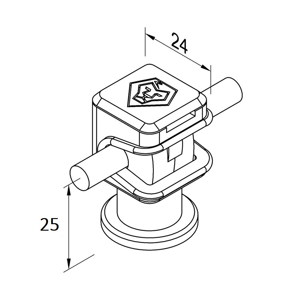 Apaļvada sienas turētājs h-20mm, PVC RD8 - Image 2