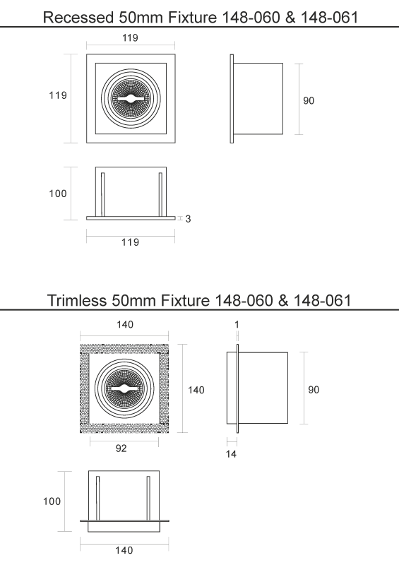 Gaismeklis iebūvējams Tronix Legend, ar rāmi, melns - Image 6