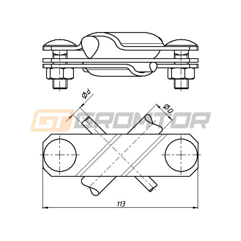 Zemējuma spaile elektrodam D20 / apaļdzelzs / plakandzelzs - Image 2