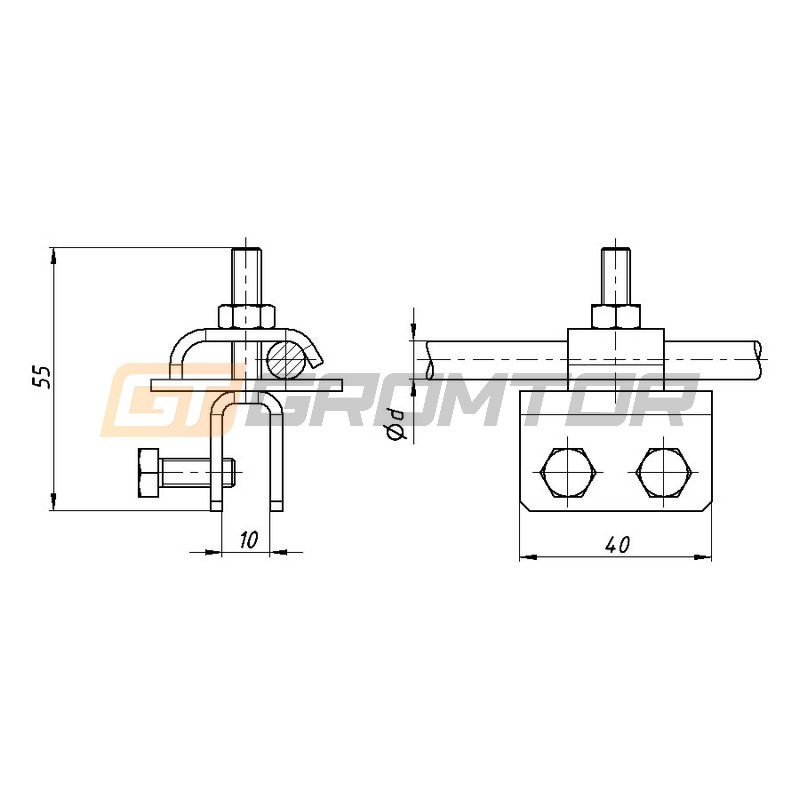 Zibensnovadītāja stiprinājums uz jumta valces D8-10mm - Image 2